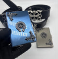 Blue Metal Card Holder – Slim Minimal Wallet