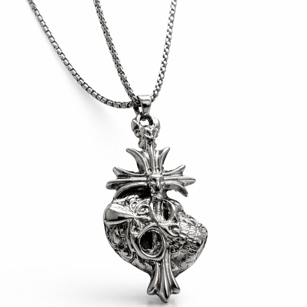 Shadow Skull Cross Silver