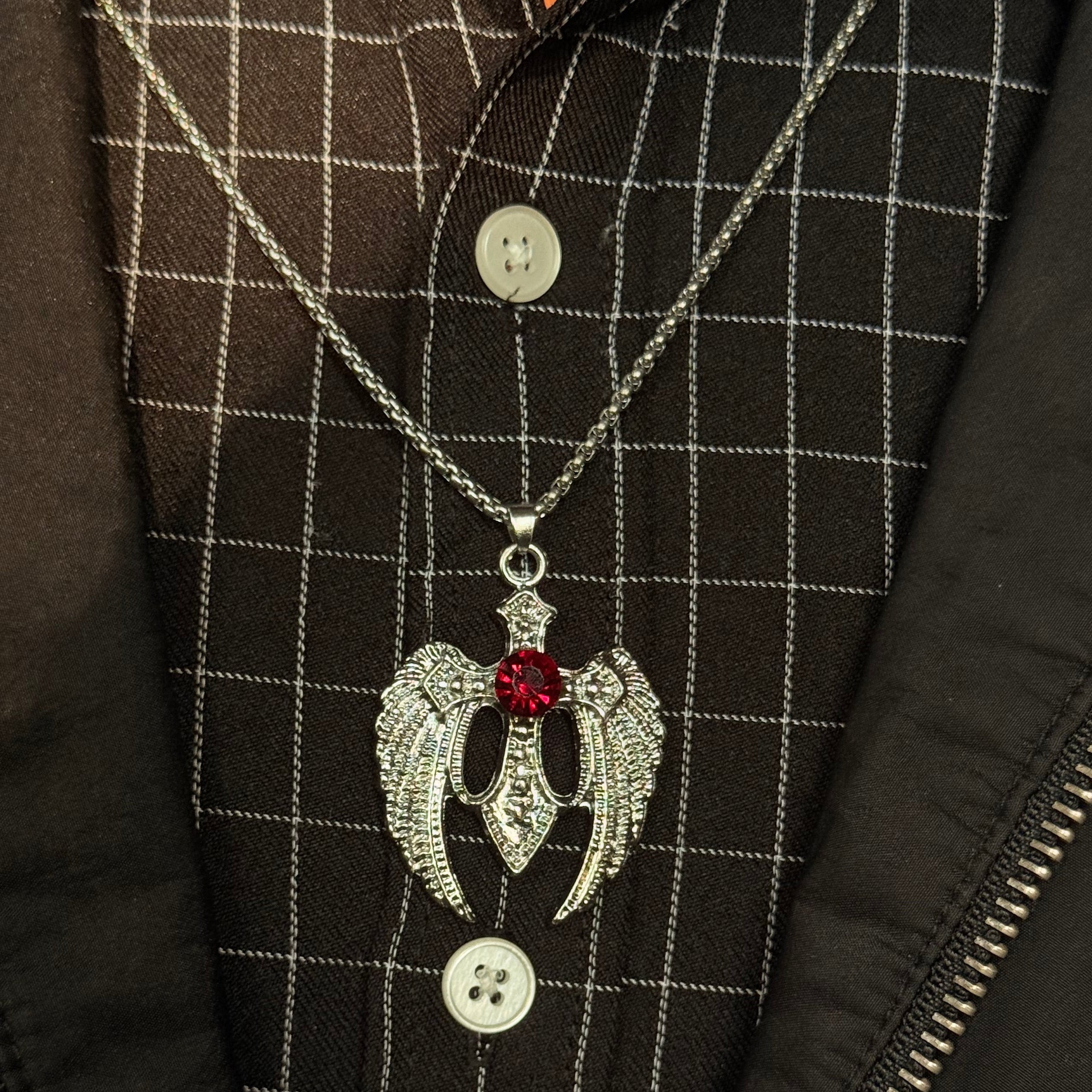 SILVER WING PENDANT W stainless steel chain