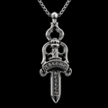 Silver Gothic Dagger Pendant Necklace