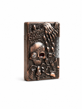 Gothic Skull Refillable Metal Lighter Cover – Vintage Copper Finish