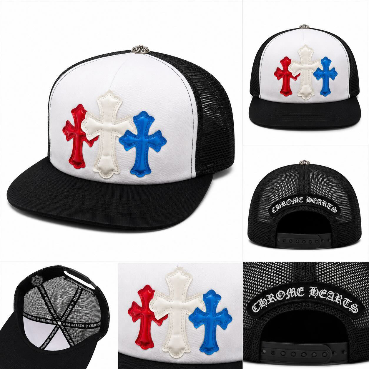 Tricolor Gothic Cross Trucker Cap