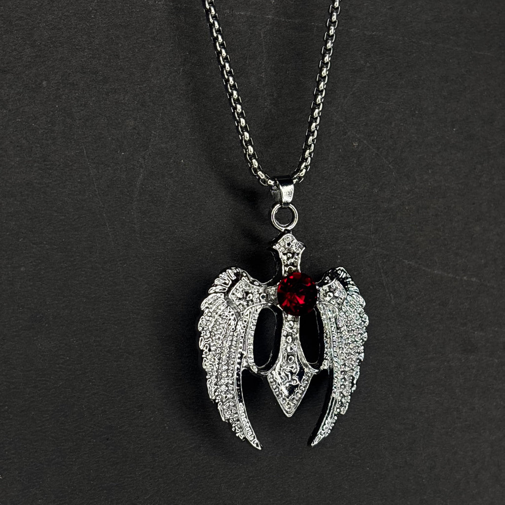 SILVER WING PENDANT W stainless steel chain