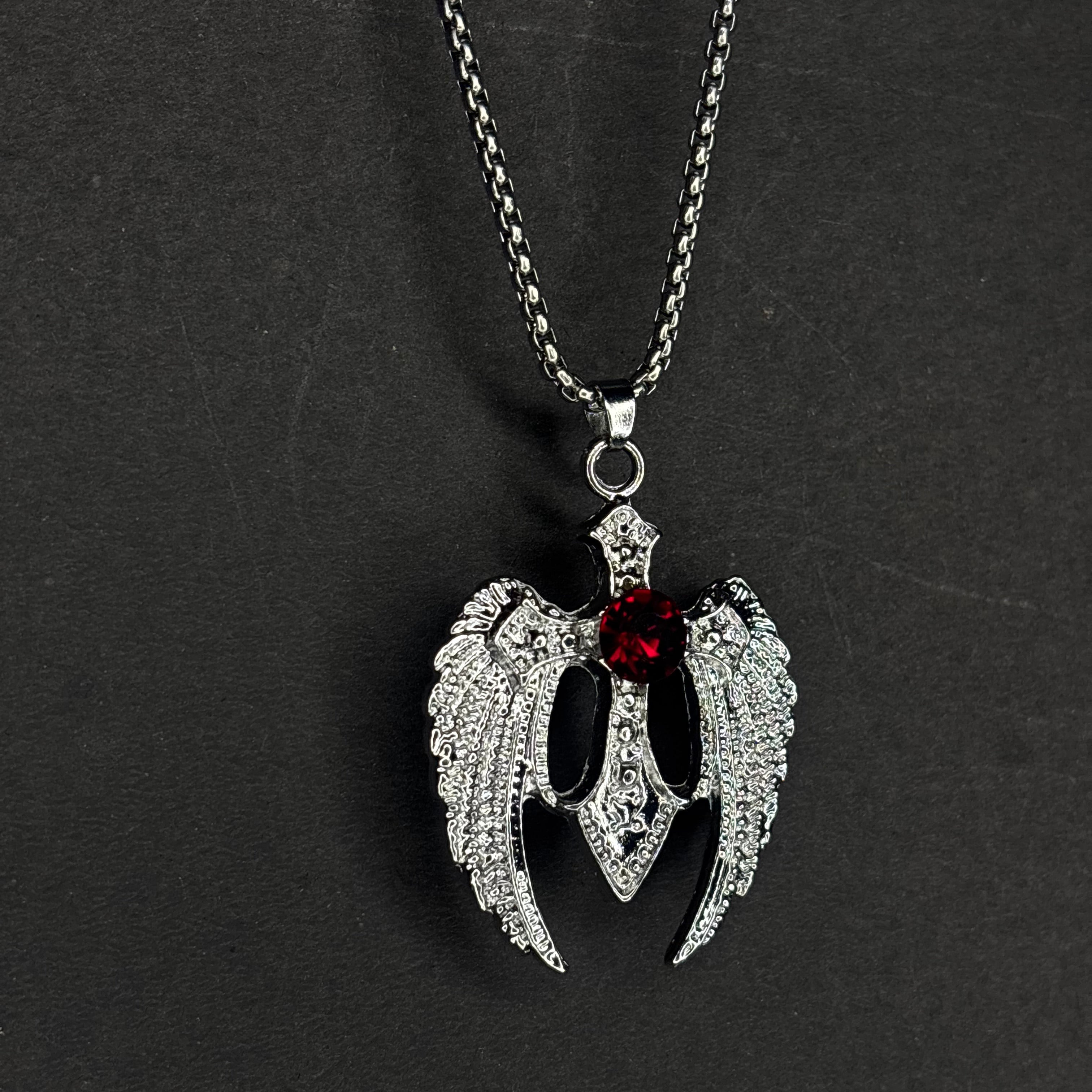 SILVER WING PENDANT W stainless steel chain