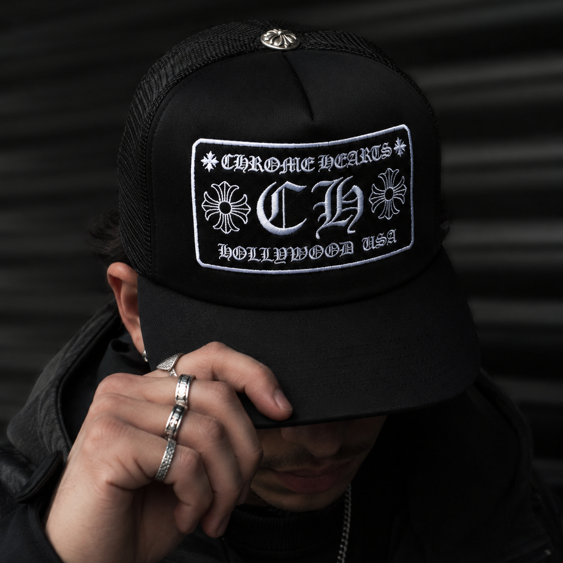 HollyWood Black Tucker Cap