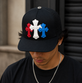 Tricolor Gothic Cross Black Trucker Cap