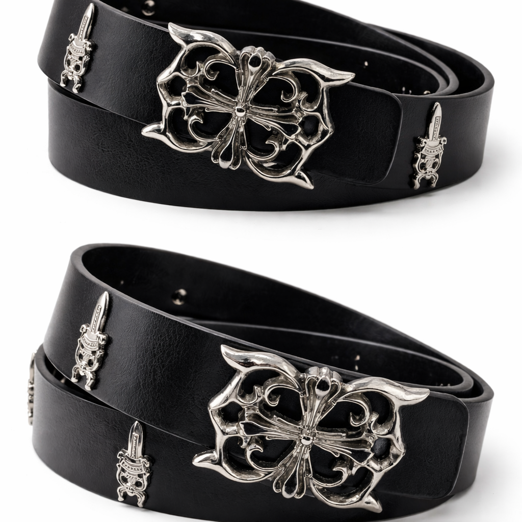 Designer Cross Buckle Belt