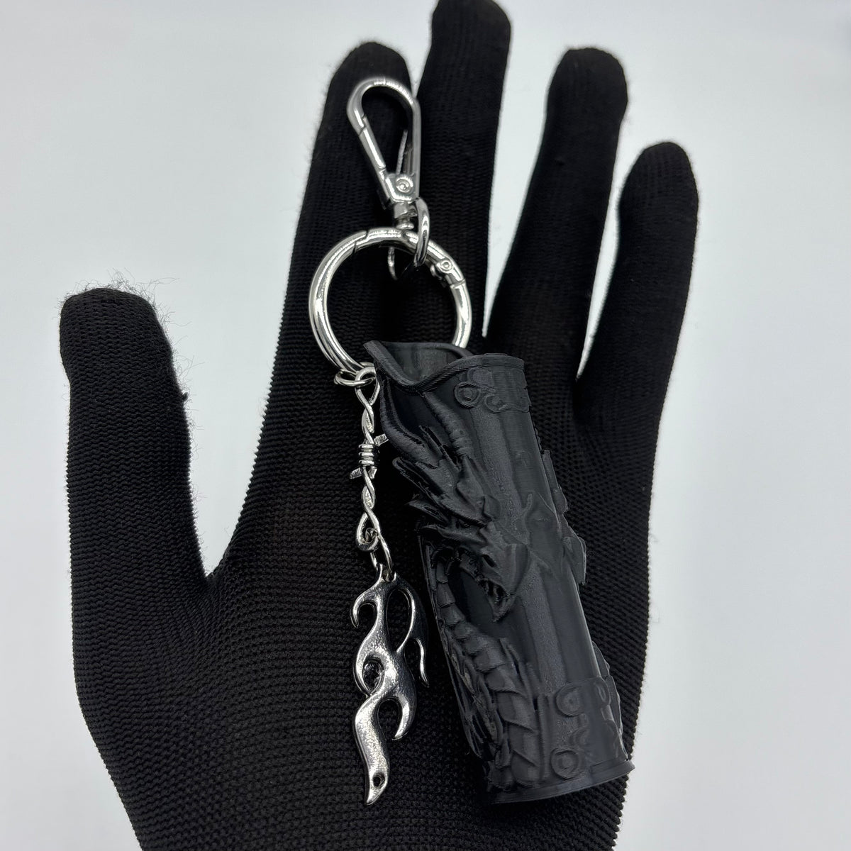 Black Dragon Lighter Keychain