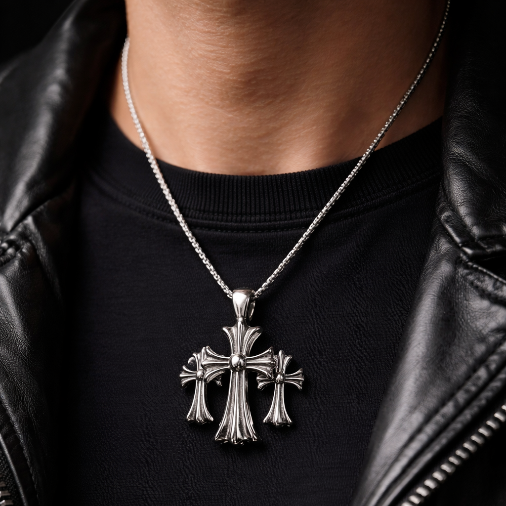 CH TRIPLE PENDANT W stainless steel chain