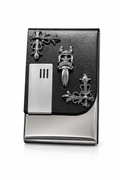 Premium Black Cig Case | Gothic Chrome Cross Metal Holder