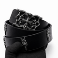 Black Cross Buckle Belt for Men