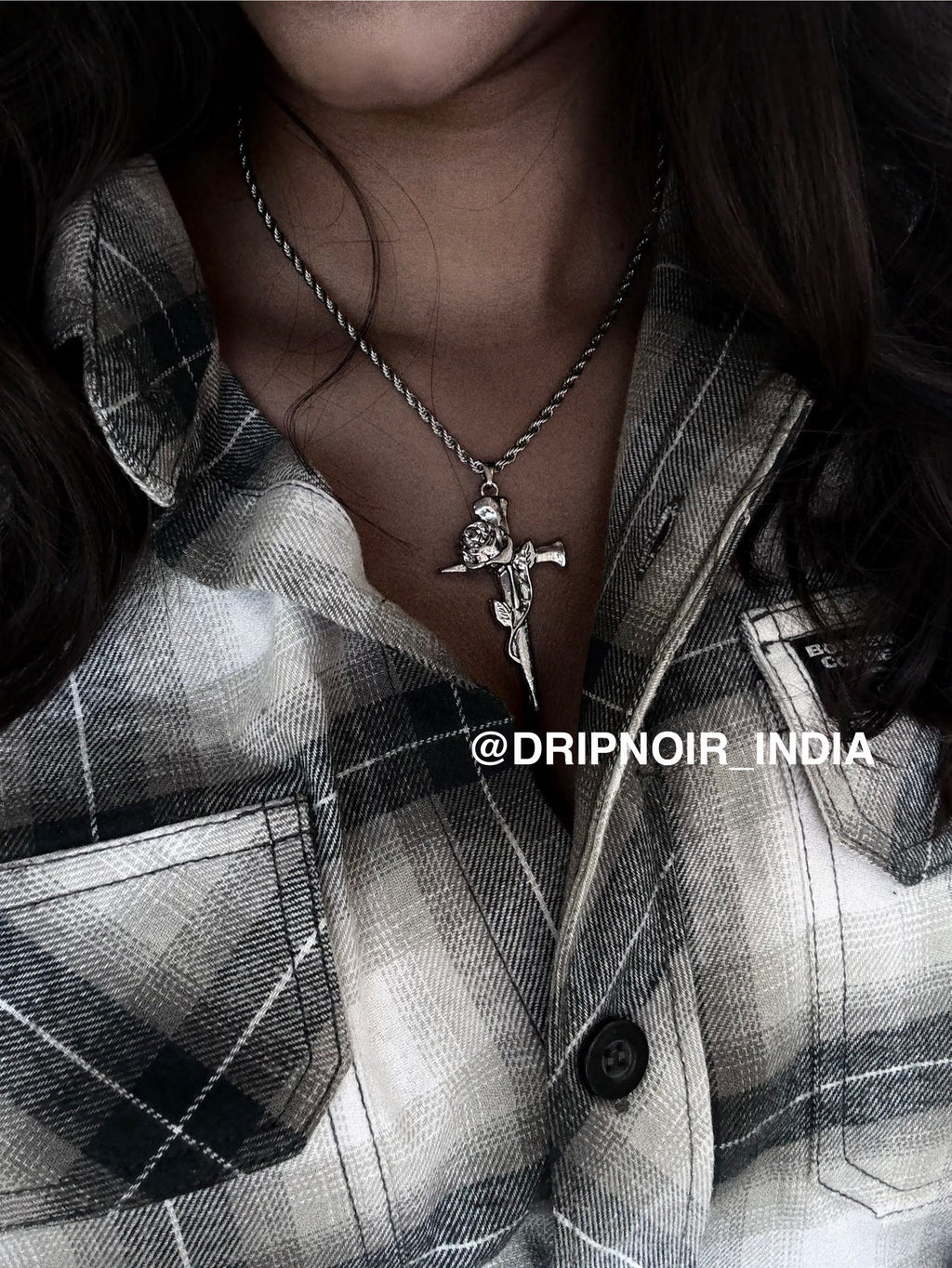 Rose cross pendant
