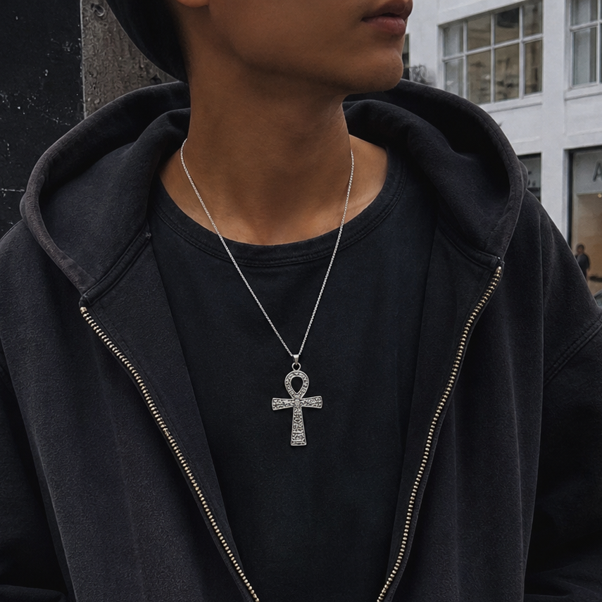 Gothic Ankh Chain Black