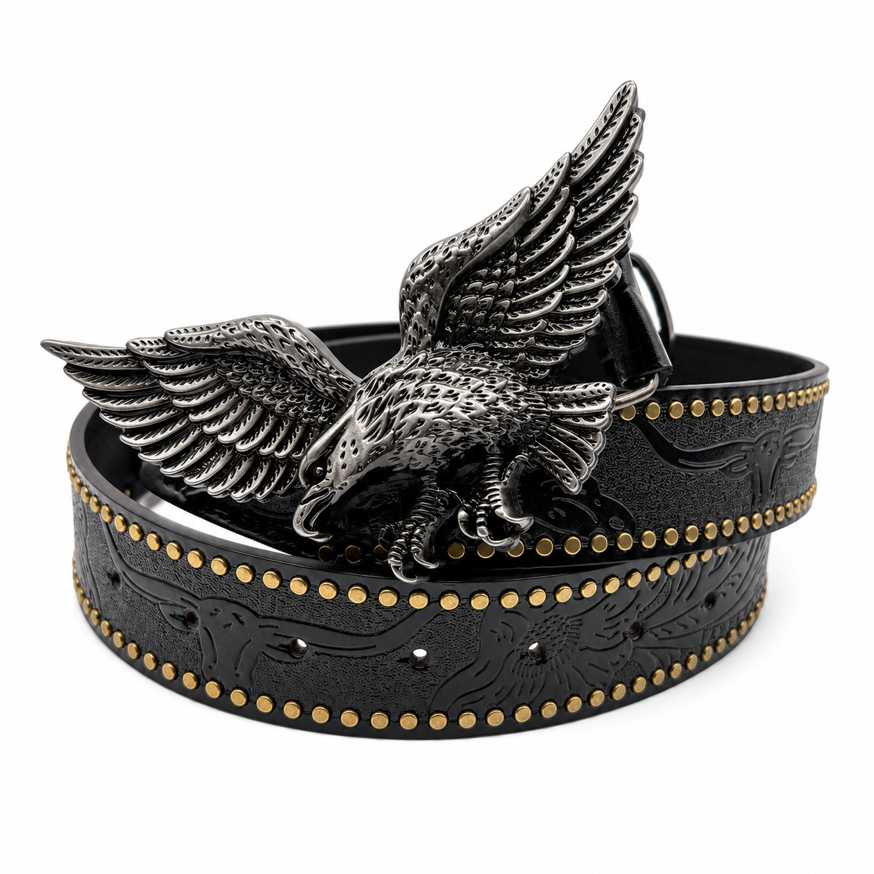 Imperial Eagle Studded Leather Belt – Gothic Statement Belt