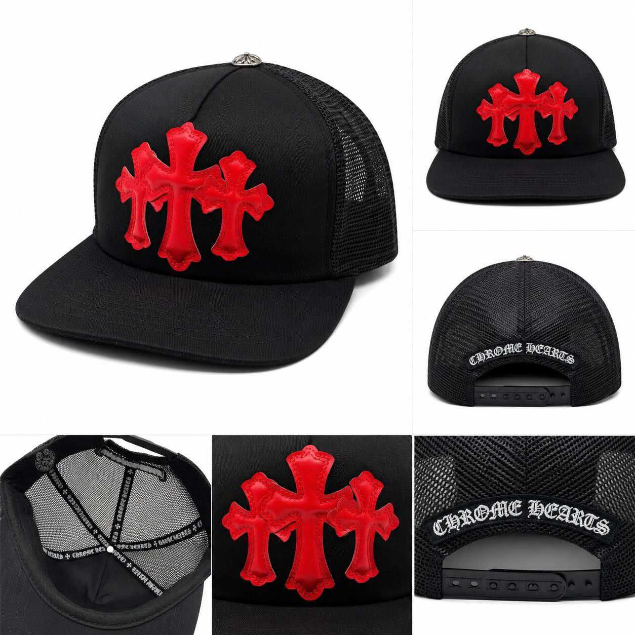 Black Cross Net Cap