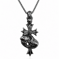 Shadow Cross Skull Pendant – Stainless Steel Chain
