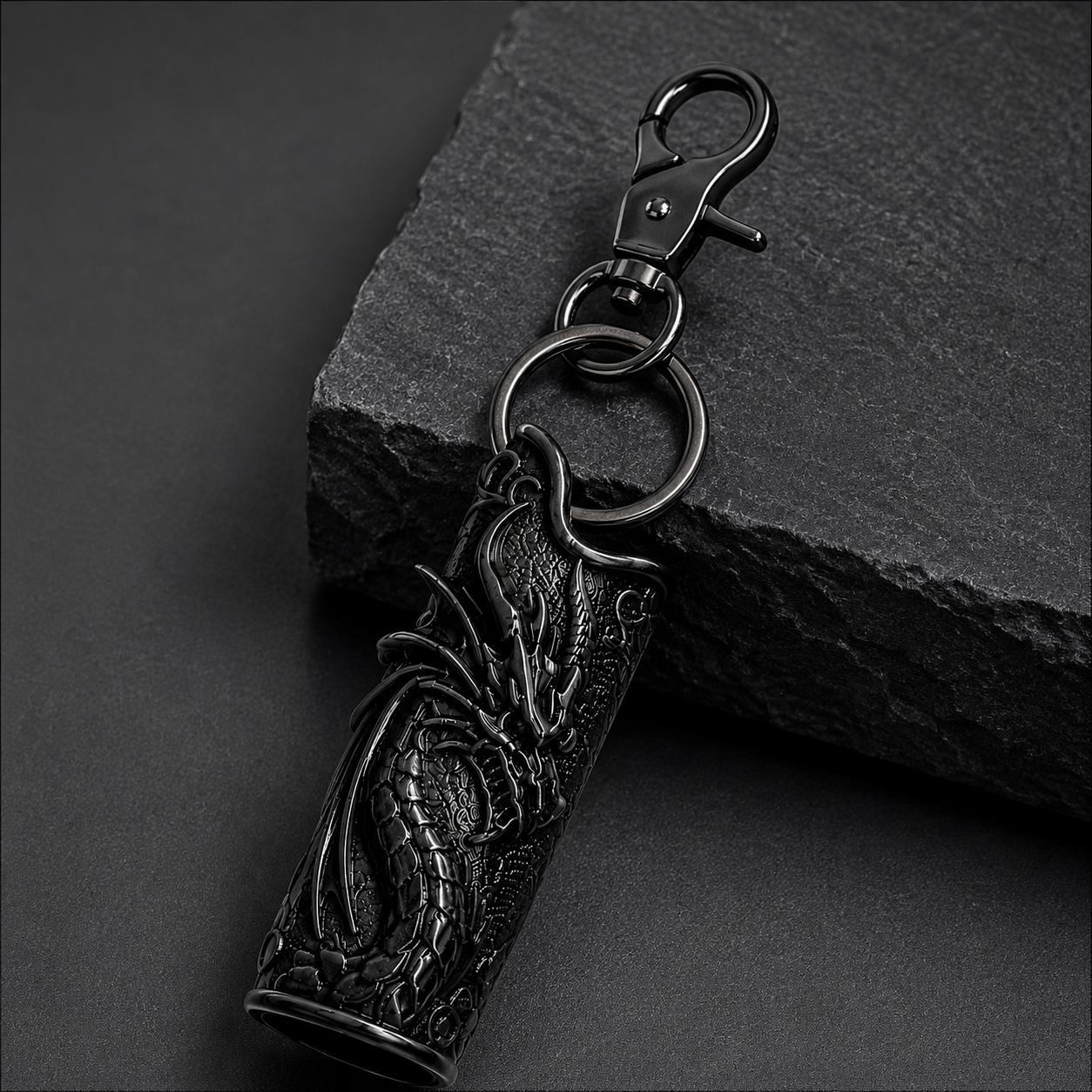 Black Dragon Lighter Keychain