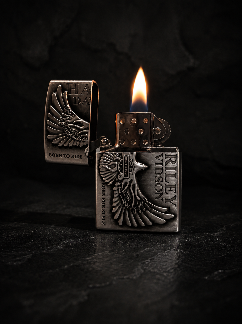Vintage Eagle Metal Lighter Cover – Silver Finish Refillable Case