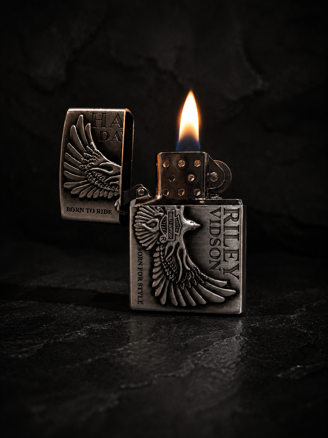 Vintage Eagle Metal Lighter Cover – Silver Finish Refillable Case