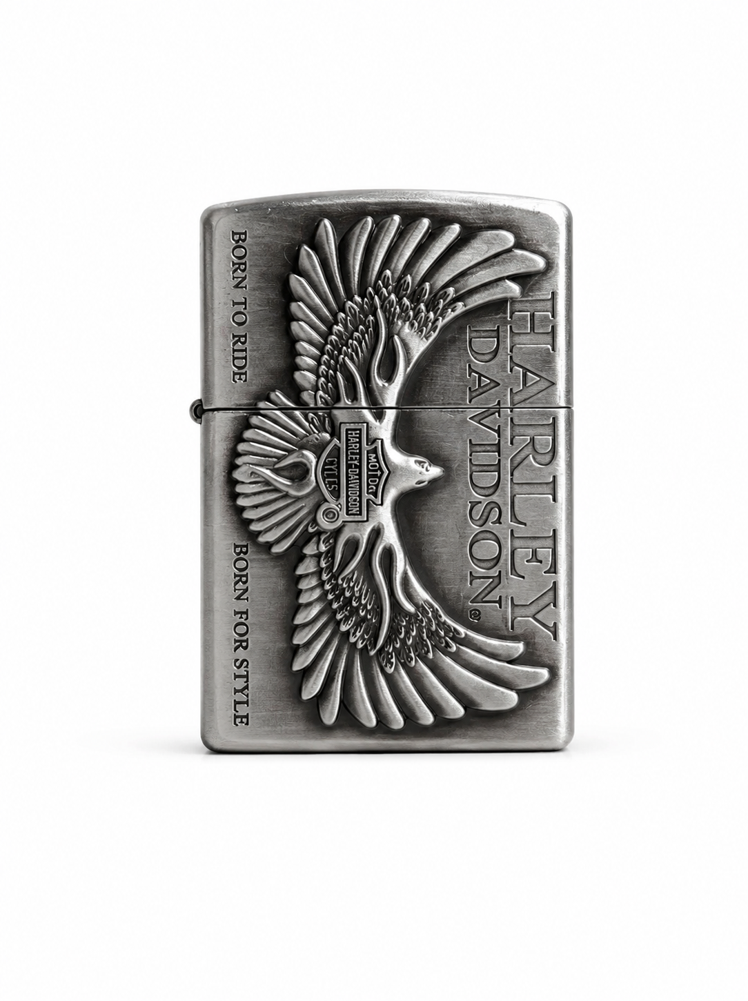 Vintage Eagle Metal Lighter Cover – Silver Finish Refillable Case