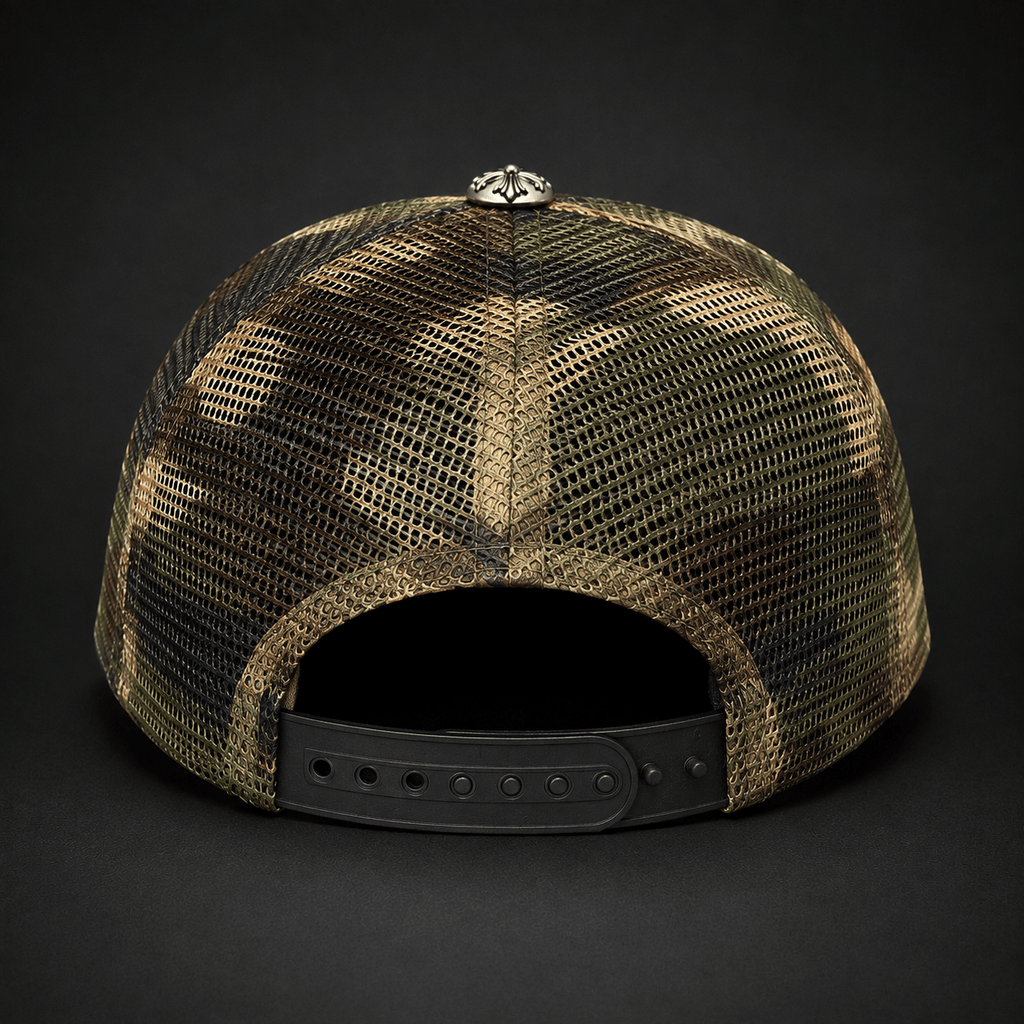 Camo Hollywood Cap | Gothic Accessories by DRIPNOIR
