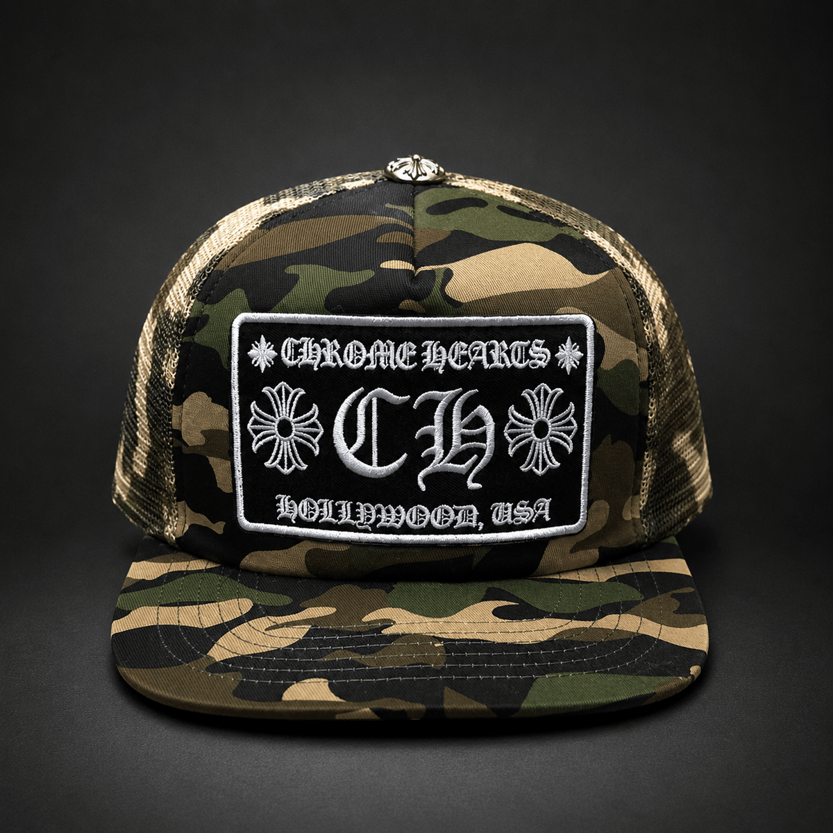Camo Hollywood Cap | Gothic Accessories by DRIPNOIR