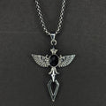 CELESTIAL GUARDIAN PENDANT W STAINLESS STEEL CHAIN | Gothic Accessories by DRIPNOIR