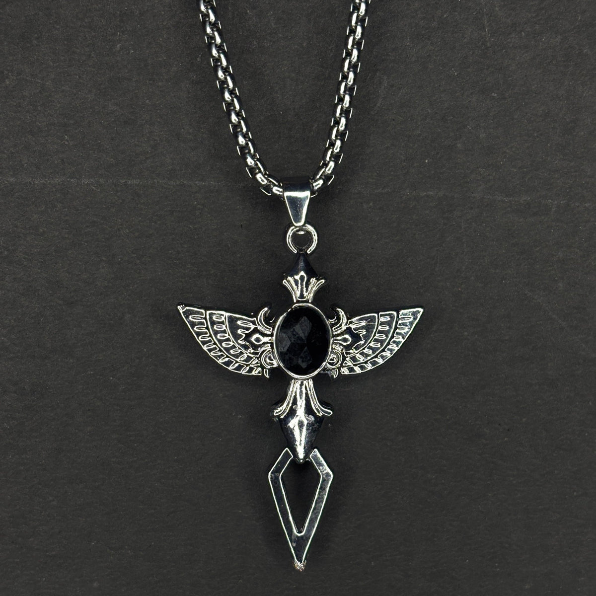 CELESTIAL GUARDIAN PENDANT W STAINLESS STEEL CHAIN | Gothic Accessories by DRIPNOIR