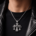 CH TRIPLE PENDANT W stainless steel chain | Gothic Accessories by DRIPNOIR