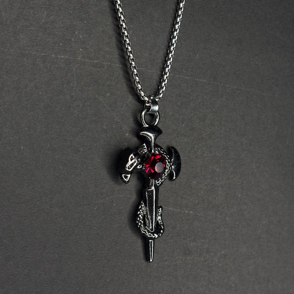 CRIMSON SERPENT W stainless steel chain | Gothic Accessories by DRIPNOIR