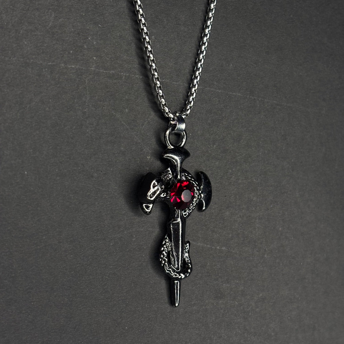 CRIMSON SERPENT W stainless steel chain | Gothic Accessories by DRIPNOIR