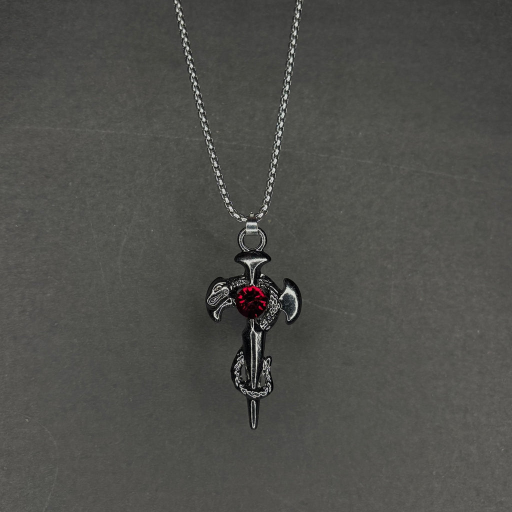 CRIMSON SERPENT W stainless steel chain | Gothic Accessories by DRIPNOIR
