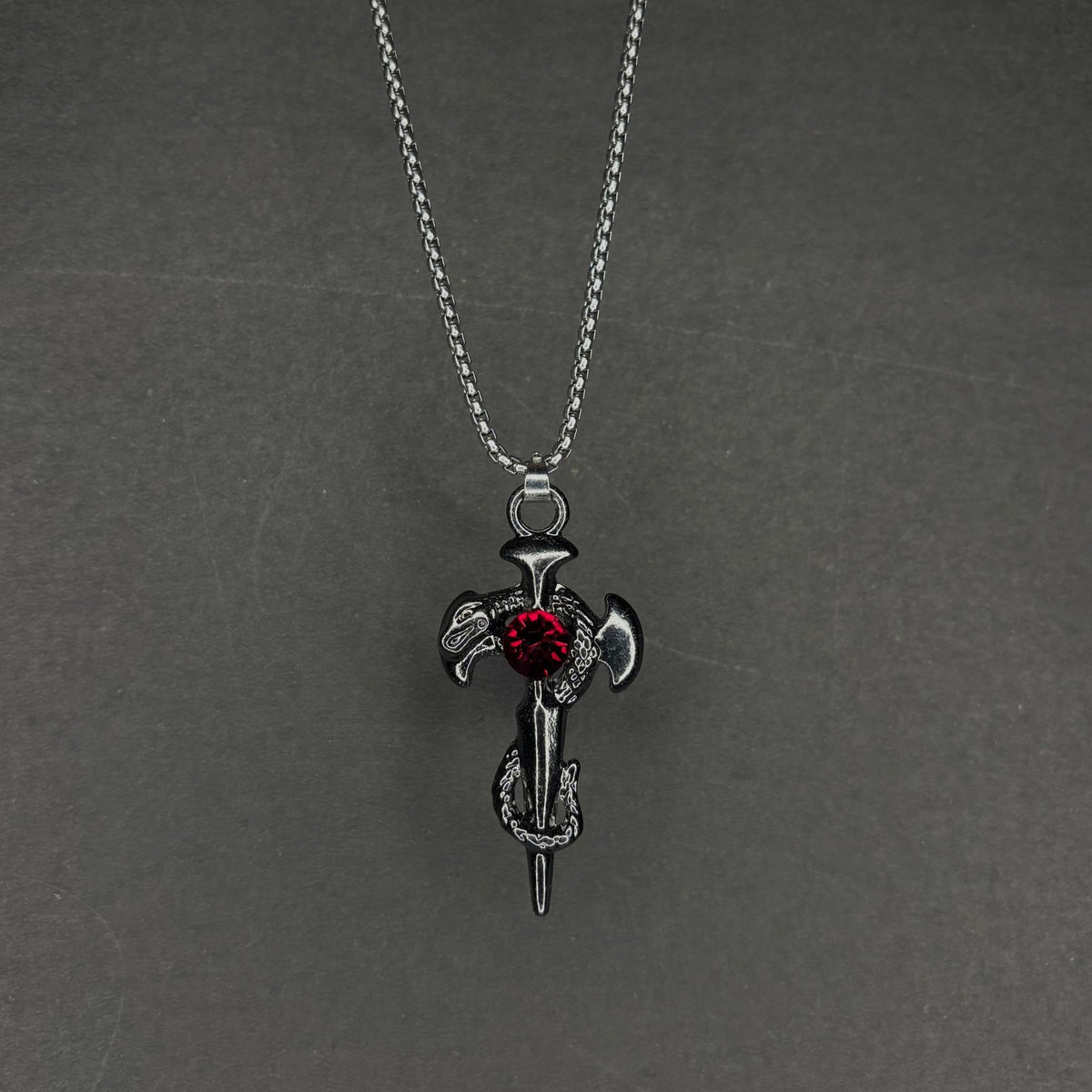 CRIMSON SERPENT W stainless steel chain | Gothic Accessories by DRIPNOIR