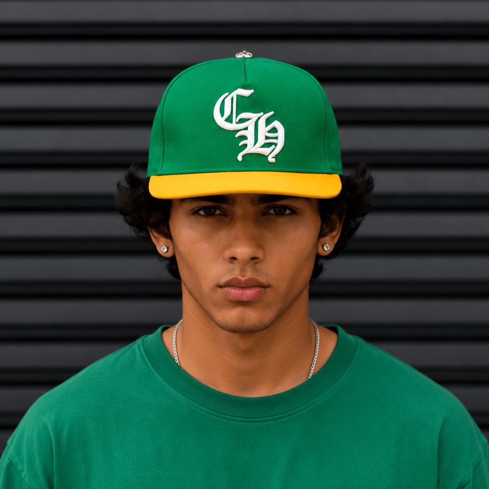 Emerald Gothic Snapback Cap | Premium Embroidered Streetwear Hat | Gothic Accessories by DRIPNOIR