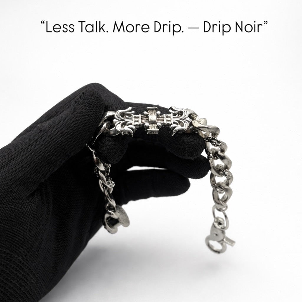 Flame Lobster Clasp Cuban Bracelet | Gothic Accessories by DRIPNOIR
