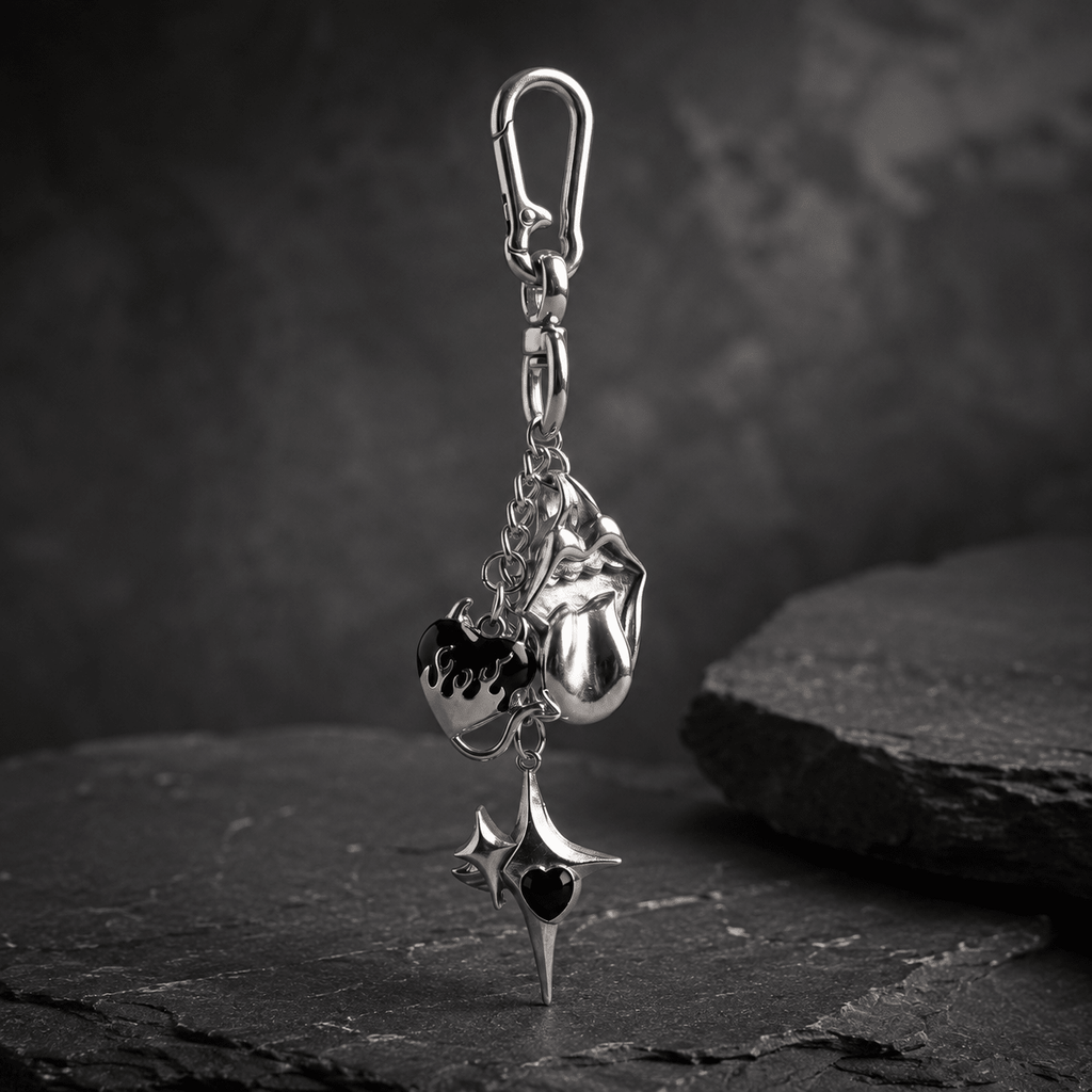 Gothic Multi-Charm Keychain | Gothic Accessories by DRIPNOIR