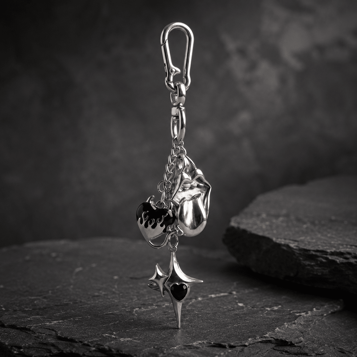 Gothic Multi-Charm Keychain | Gothic Accessories by DRIPNOIR