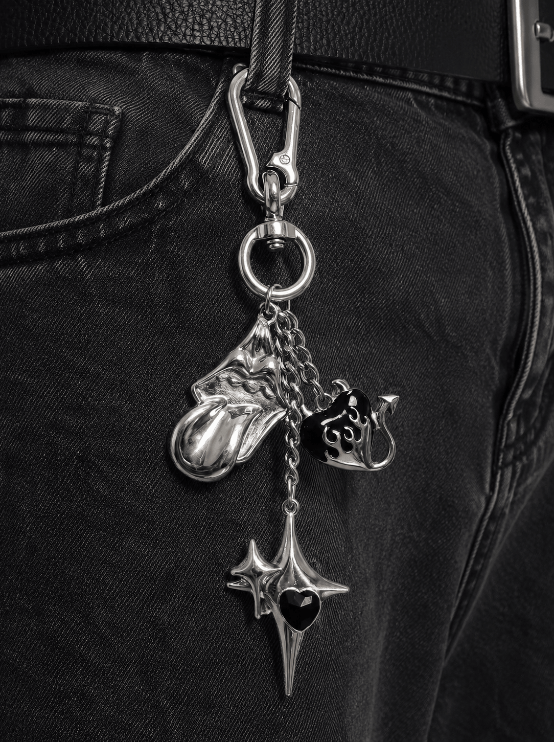 Gothic Multi-Charm Keychain | Gothic Accessories by DRIPNOIR