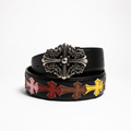 Gothic Multi Cross Patch Leather Belt | Gothic Accessories by DRIPNOIR