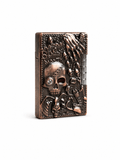 Gothic Skull Refillable Metal Lighter Cover – Vintage Copper Finish | Gothic Accessories by DRIPNOIR