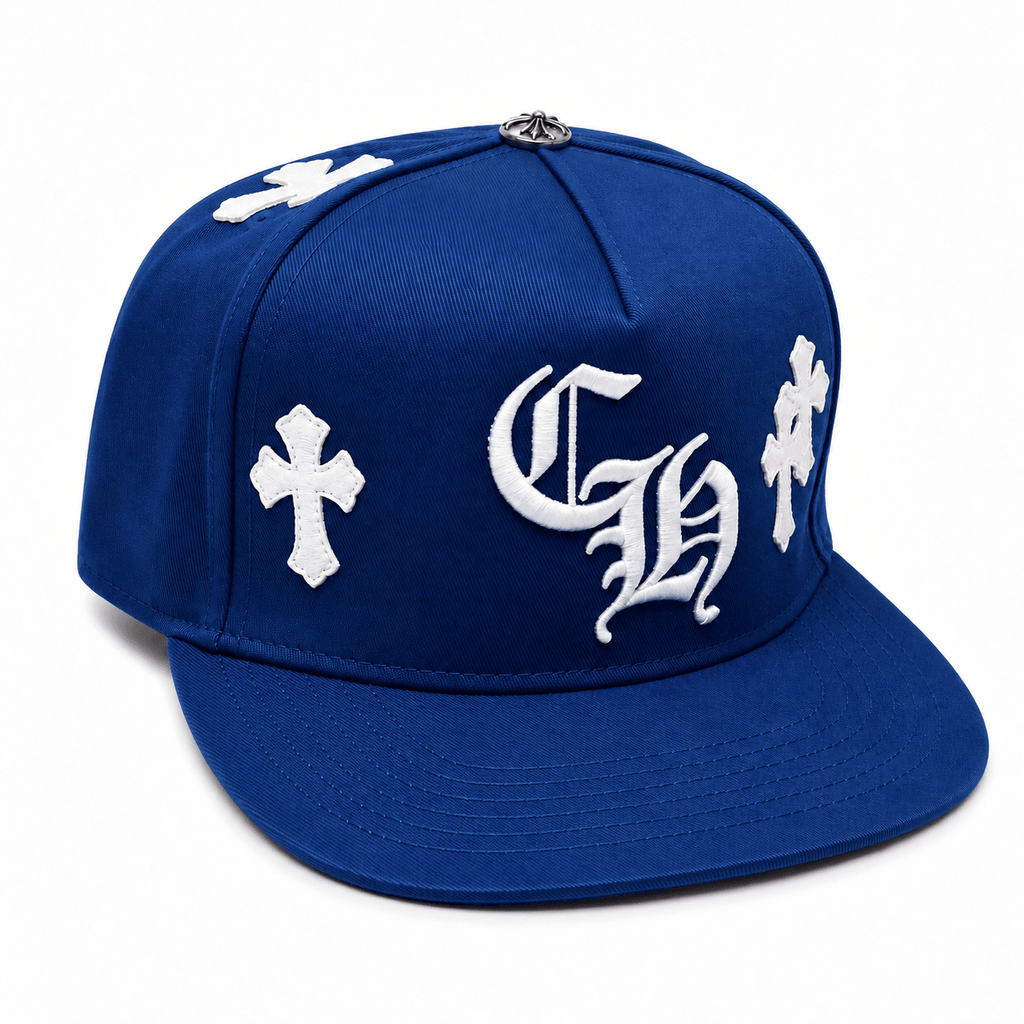 Gothic Snapback – Royal Blue Edition | Gothic Accessories by DRIPNOIR