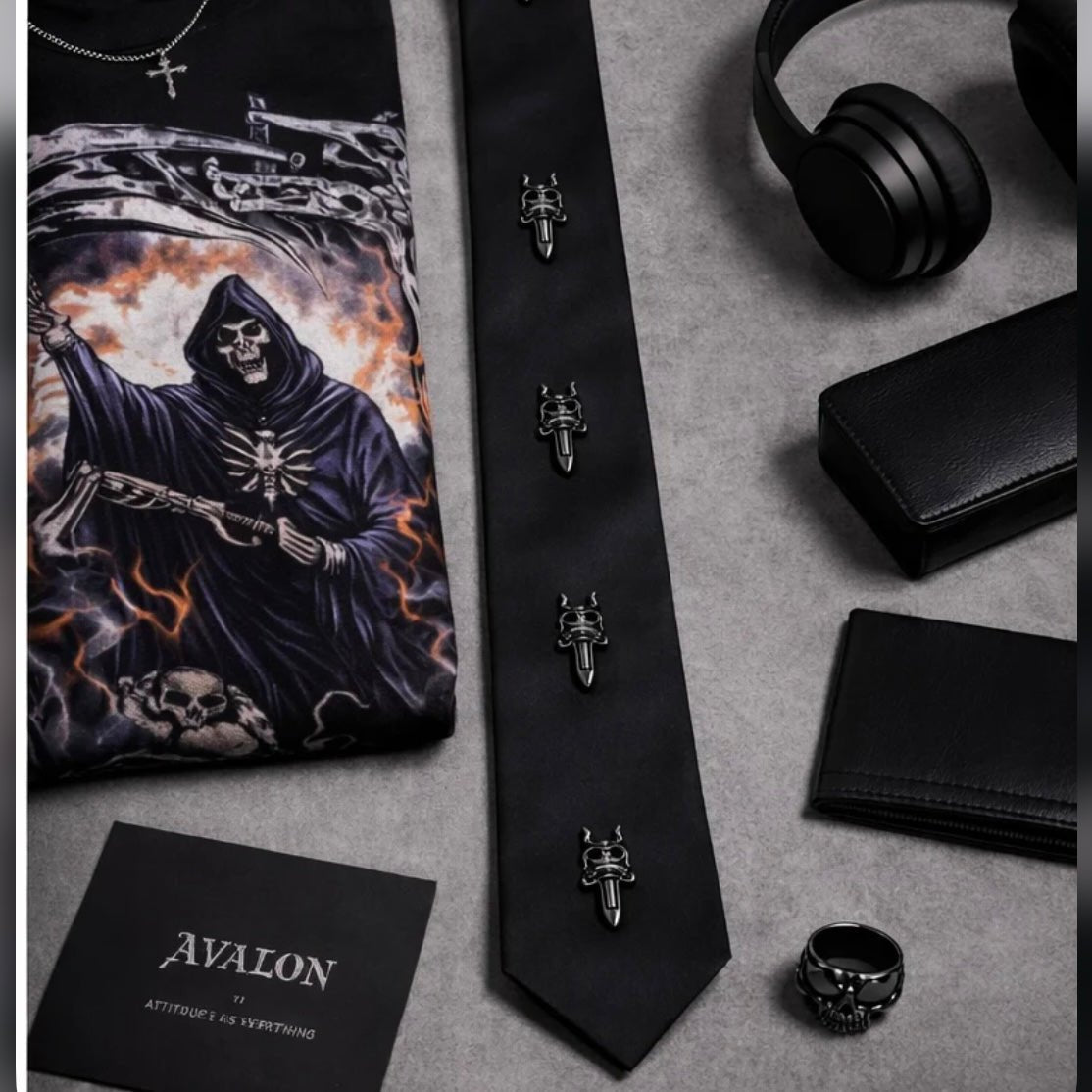 Gothic tie black | Gothic Accessories by DRIPNOIR