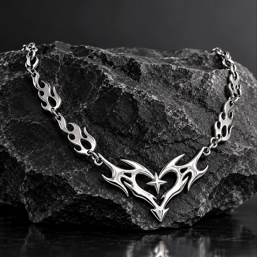 Inferno Heart Necklace | Gothic Accessories by DRIPNOIR