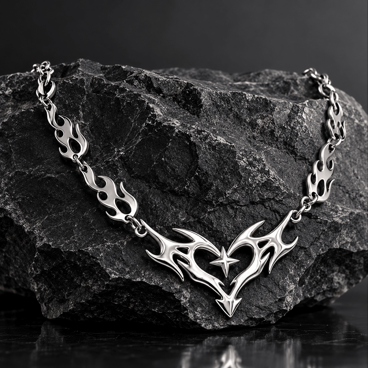 Inferno Heart Necklace | Gothic Accessories by DRIPNOIR