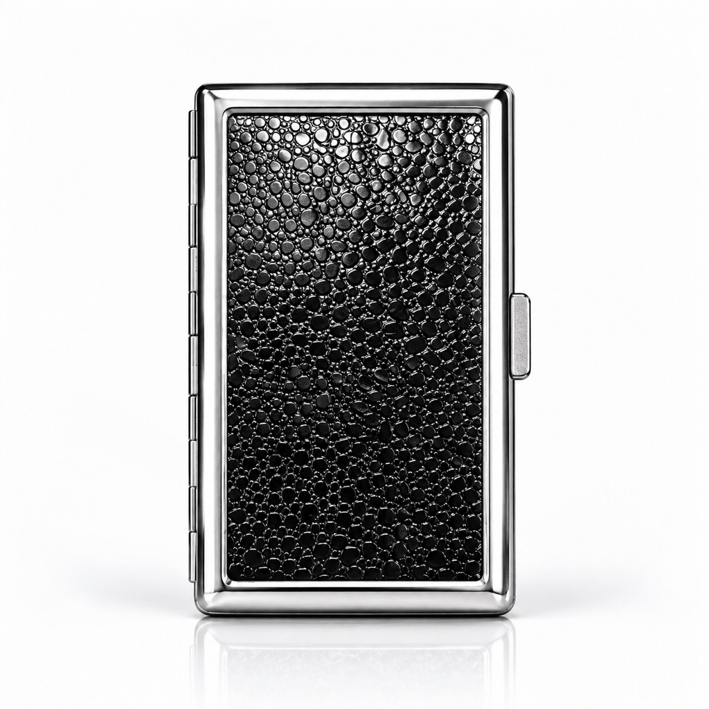 Metal Case with Built-In Card , Cig , Cash Holder – Silver | Gothic Accessories by DRIPNOIR