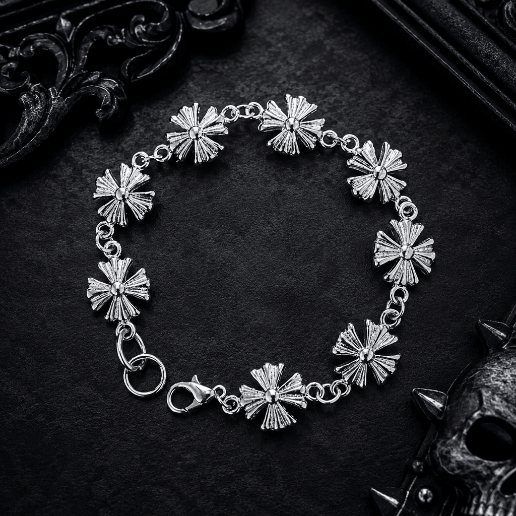 Noir Cross Link Bracelet | Gothic Accessories by DRIPNOIR