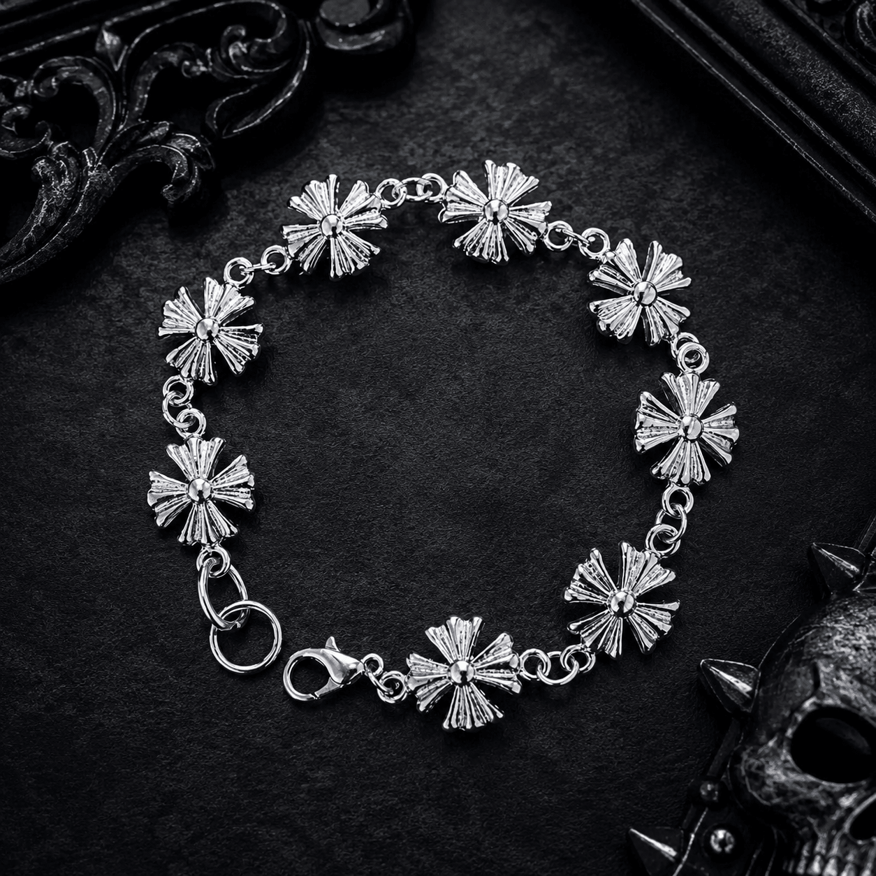 Noir Cross Link Bracelet | Gothic Accessories by DRIPNOIR