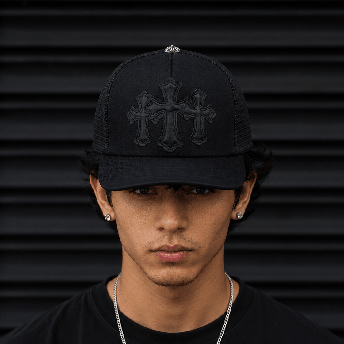 Noir Trinity Gothic Trucker Cap | Gothic Accessories by DRIPNOIR