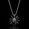 Obsidian Spider Pendant Necklace – Gothic Stainless Steel Chain | Gothic Accessories by DRIPNOIR