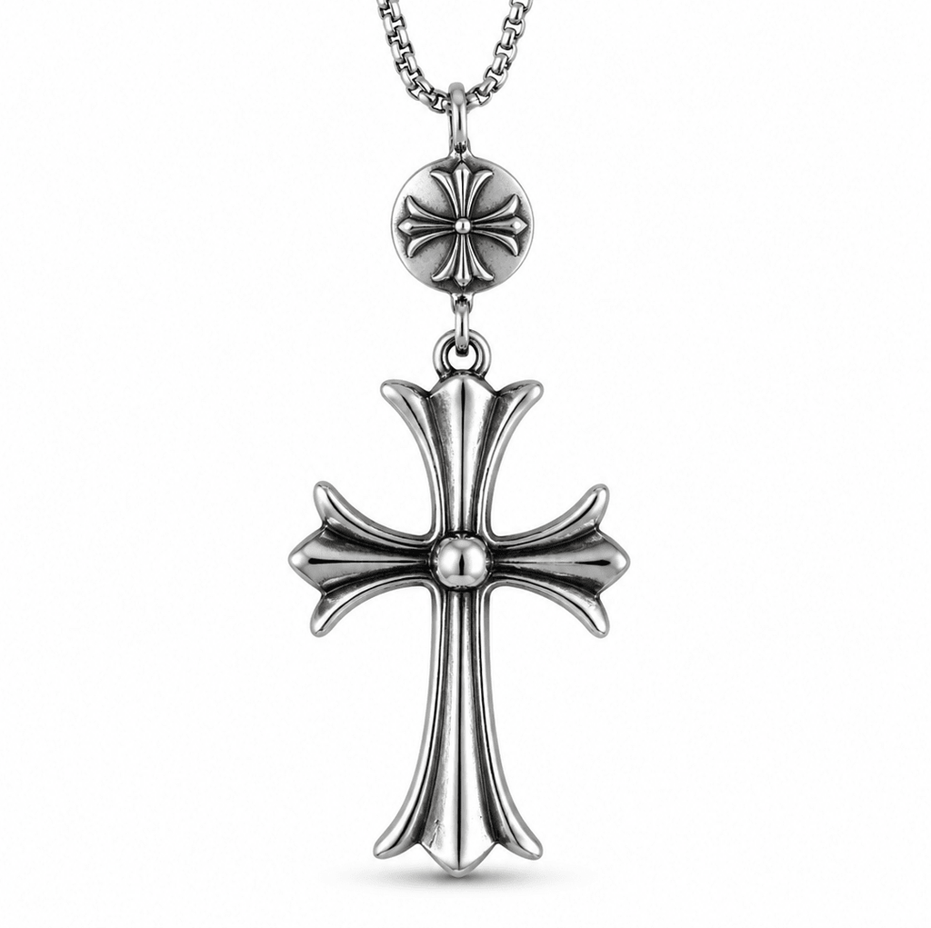Silver Gothic Cross Pendant Necklace | Gothic Accessories by DRIPNOIR